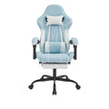 Gaming Chair, Computer Chair Ergonomic Chair With Footrest Office Chair Ergonomic Computer Chair With Lumbar Backrest Bluewhite