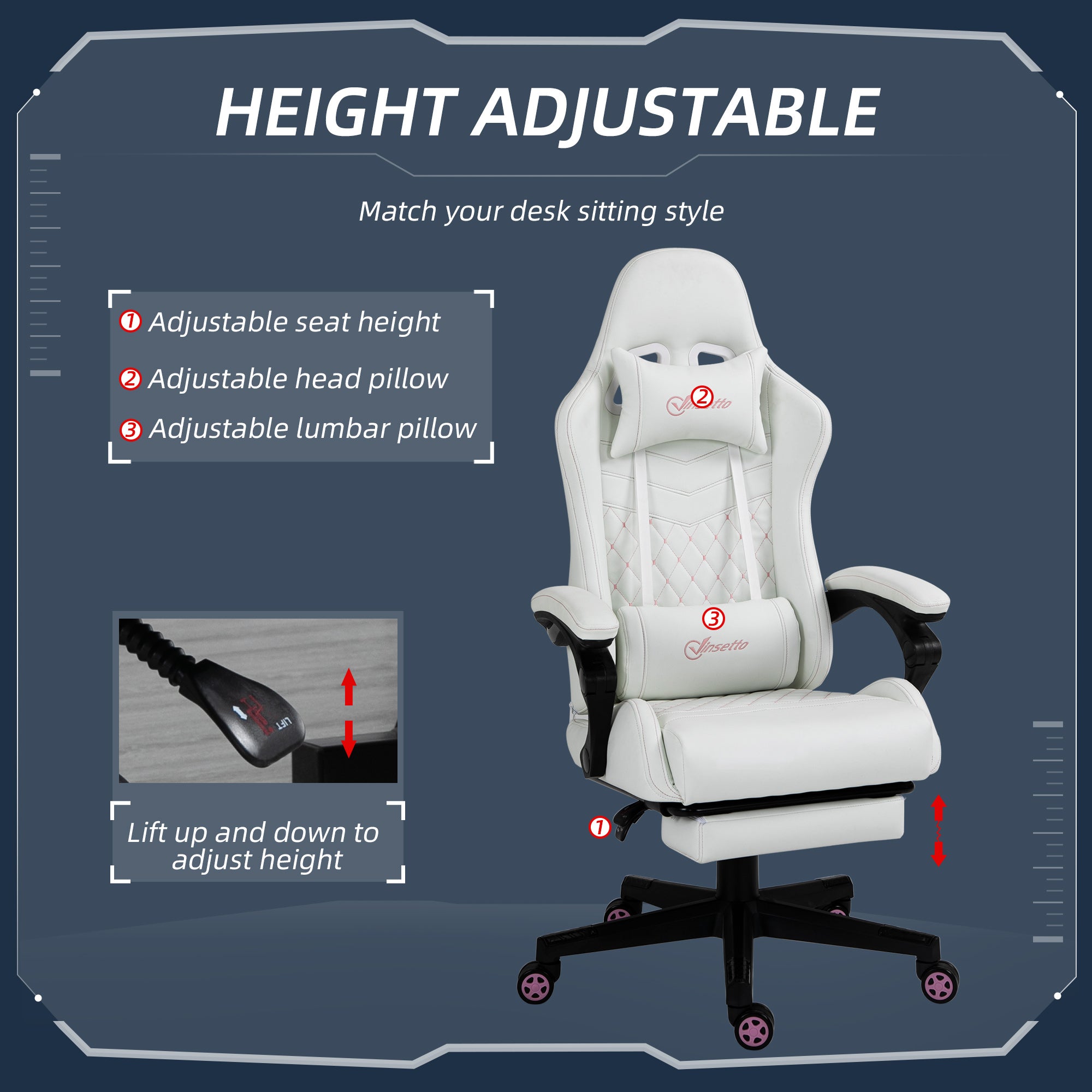 High Back PU Leather Gaming Chair