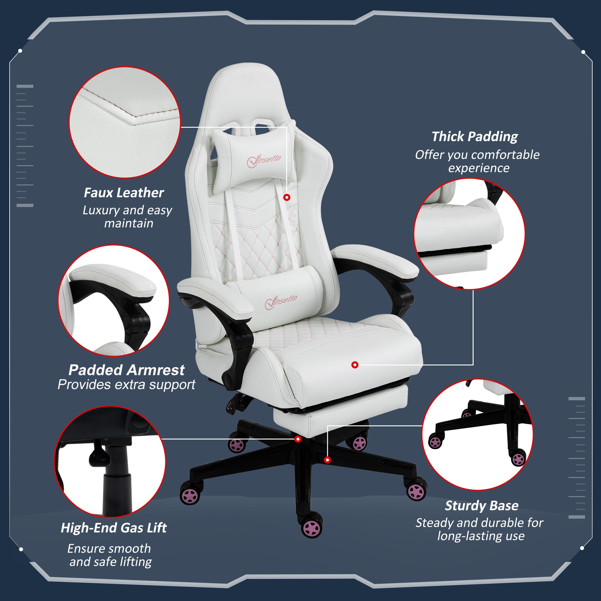 High Back PU Leather Gaming Chair