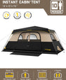 FanttikOutdoor 8-Person Instant Cabin Tent – 60 Second Setup, Waterproof Rainfly & Windproof, Large Family Camping Tent with Carry Bag