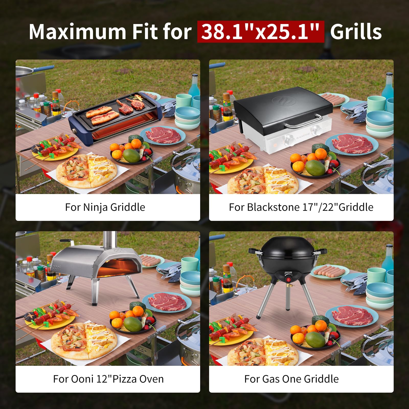 D881 Mobile Camp Kitchen – Folding Stainless Steel Cooking Station for Blackstone & RV