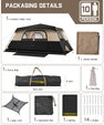 FanttikOutdoor 8-Person Instant Cabin Tent – 60 Second Setup, Waterproof Rainfly & Windproof, Large Family Camping Tent with Carry Bag