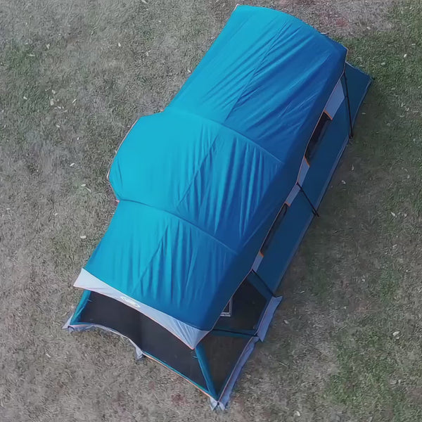 8-Person Waterproof Tunnel Tent with Screened Porch – Extra Large Family Camping Tent 20' x 9', Cabin Style, Rain Fly Included